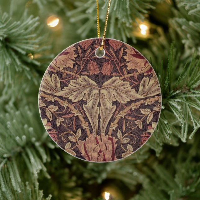 Kaprifol av William Morris, Trädgårdsblommor Konst Julgransprydnad Keramik (Träd)