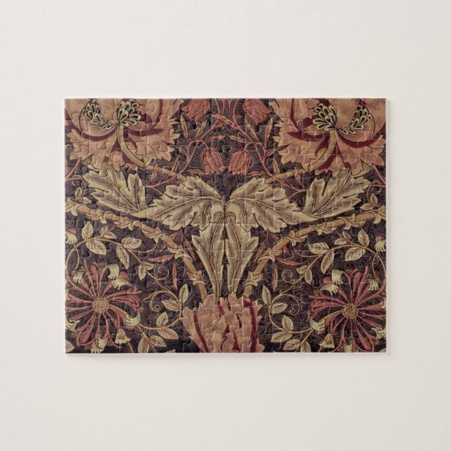 Kaprifol av William Morris, Trädgårdsblommor Konst Pussel (Horisontell)