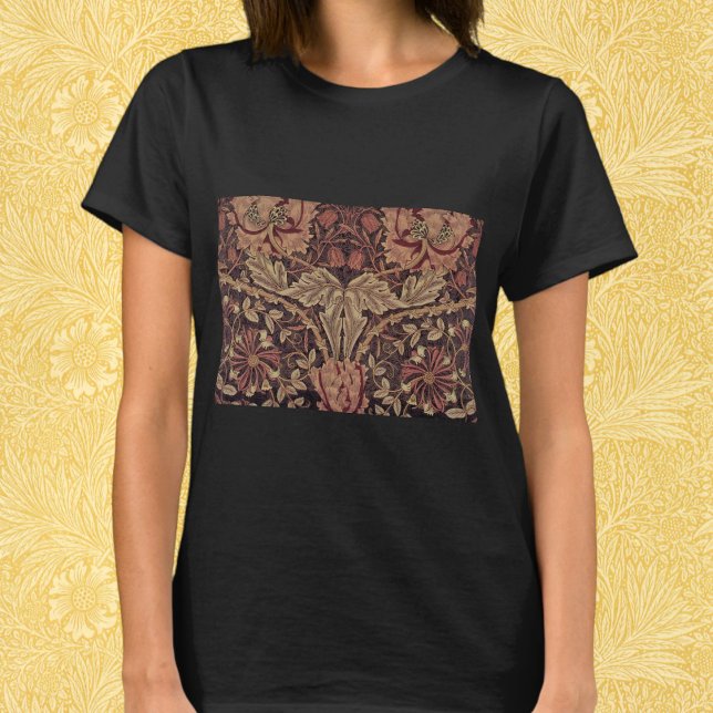 Kaprifol av William Morris, Trädgårdsblommor Konst T Shirt (Honeysuckle by William Morris, Garden Flowers Art T-Shirt)