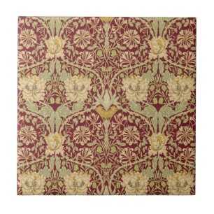 Kaprifol och tulpan 1876 av William Morris Kakelplatta