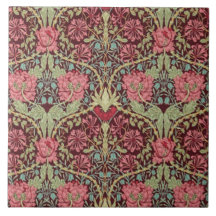Kaprifol och tulpan av William Morris 1876