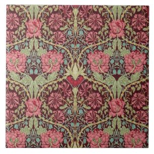 Kaprifol och tulpan av William Morris 1876 Kakelplatta