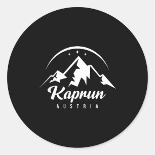 Kaprun Österrike skidort skidsport snowboard Runt Klistermärke