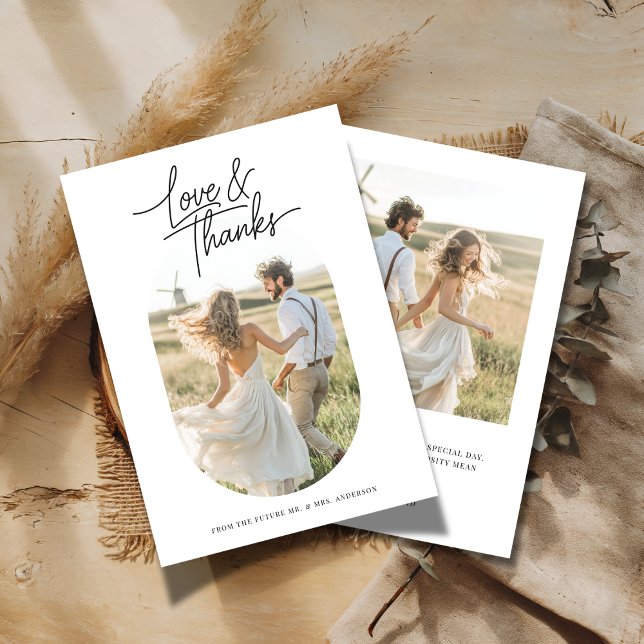 Kapsel Foto Bröllopsdusch Förälskade Tacksamhet Tack Kort (Skapare uppladdad)