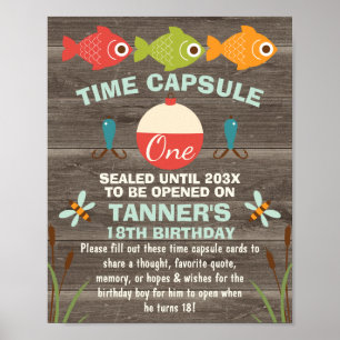 Kapselsignatur för fisketertid 8 x 10 tum poster