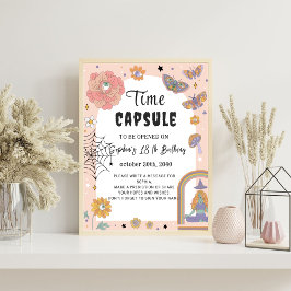 Kapseltecken för Cute Girl Ghost Birthday Time Cap Poster