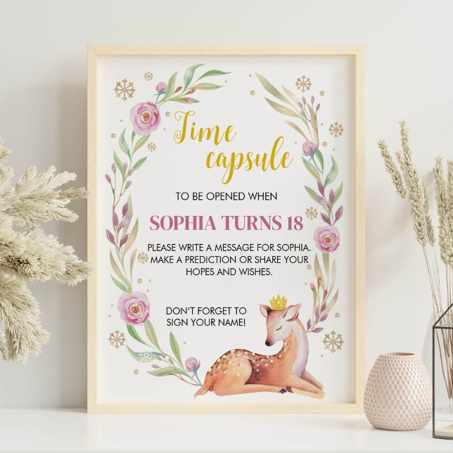 Kapseltecken för Vinter Onederland Birthday Time Poster (Skapare uppladdad)