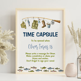 Kapseltecknet Big One Fishing Birthday Time Poster