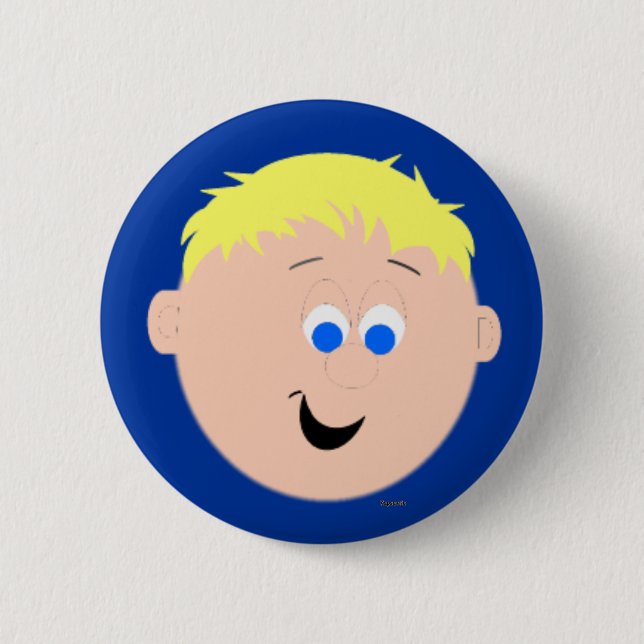 Kapskids Ansikte Boy Blonde Hair Button Badge Knapp (Framsida)