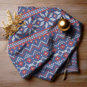 Kapslad Stitch Mönster2 Navy/Red ID208 Tyg