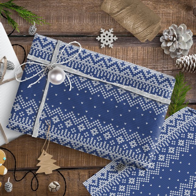 Kapslad Stitch Mönster5 - marinblått ID208 Presentpapper (Skapare uppladdad)