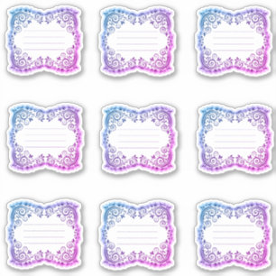 Kapslade filigree-linjerade etiketter