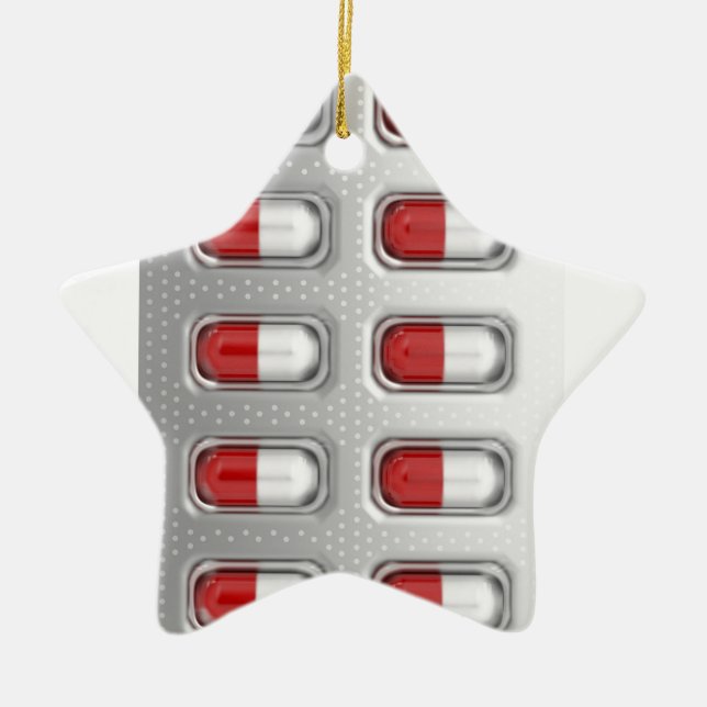 Kapslar i blåsapacke julgransprydnad keramik (Framsidan)