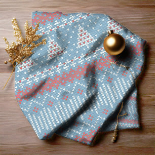 Kapslat Stitch 10 Julgranar Blue ID208 Tyg