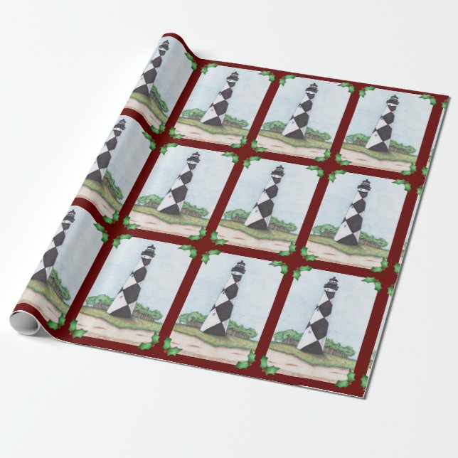 Kapsling Lookout Lighthouse Jul Wrapping Papprare Presentpapper (Utrullad)