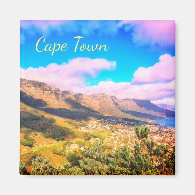 Kapstaden 12 Apostles Beach Ocean Mountain Magnet (Framsidan)