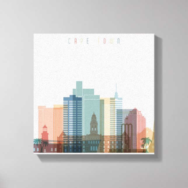 Kapstaden, Afrika | City Skyline Canvastryck (Framsida)