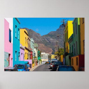 Kapstaden Bo-Kaap Cityscape South Afrika Poster