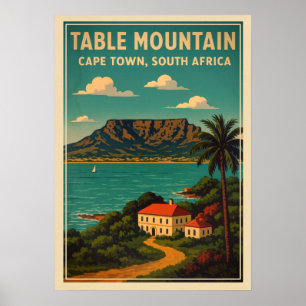 Kapstaden bord - södra Afrikan V01 Poster