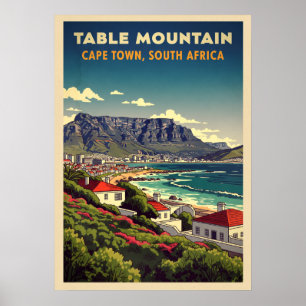 Kapstaden bord - södra Afrikan V03 Poster