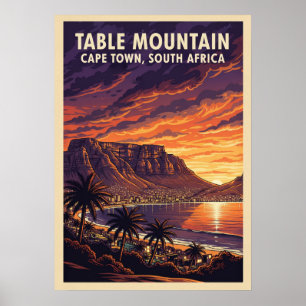 Kapstaden bord - södra Afrikan V04 Poster