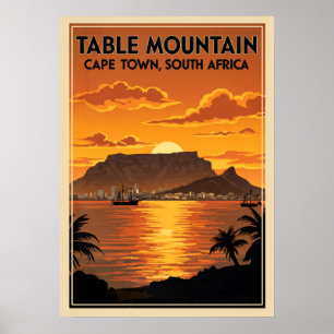 Kapstaden bord - södra Afrikan V06 Poster