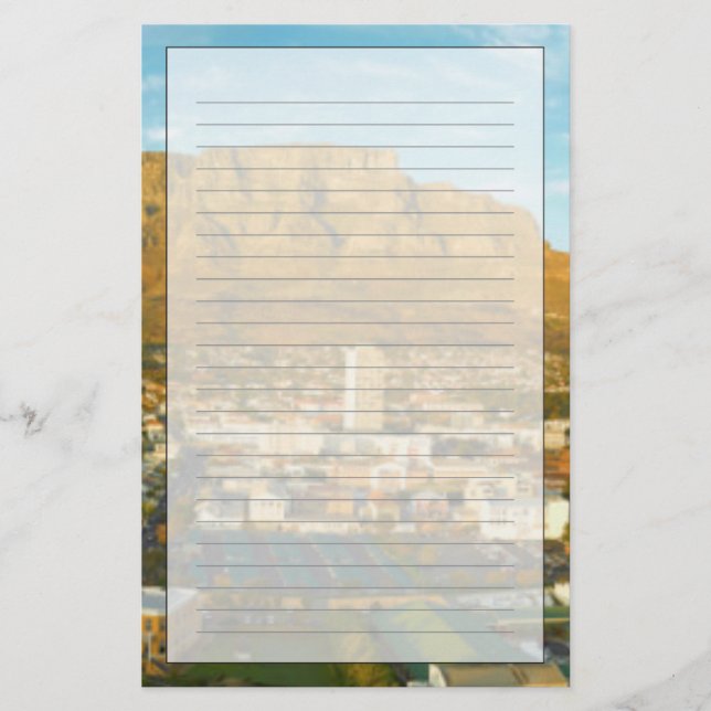 Kapstaden Cityscape med Bord Brevpapper (Framsida)