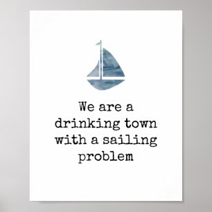 Kapstaden för Nautisk konsthandel med ett segelpro Poster