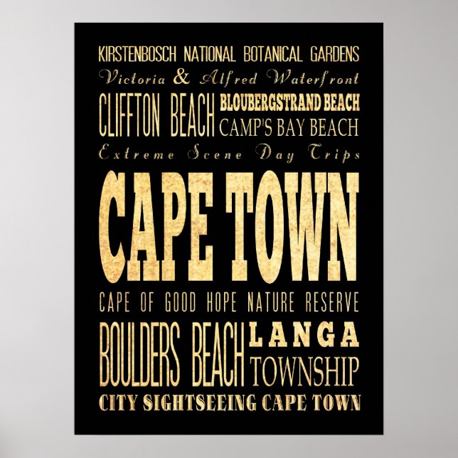 Kapstaden, södra Afrikan Poster (Framsidan)