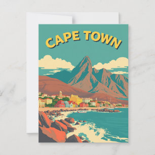 Kapstaden, södra Afrikan Retro Vintage resor Vykort