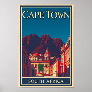 Kapstaden - södra Afrikan Vintage resor Poster