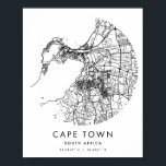 Kapstaden South Afrika - minimalt Modern Circle Poster<br><div class="desc">Cape Town South Afrika Minimum Modern Circle Street Karta</div>
