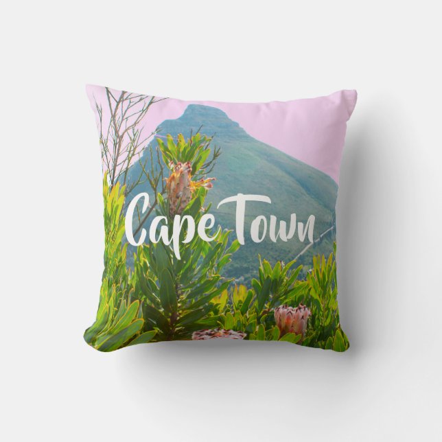 Kapstaden South Afrika Protea Lejonare's Head Kudde (Framsida)