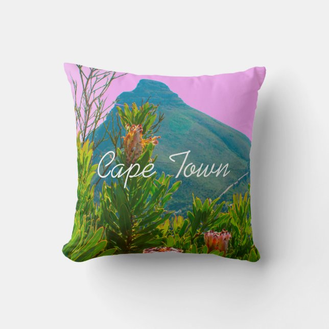 Kapstaden South Afrika Protea Lejon's Head Kudde (Framsida)