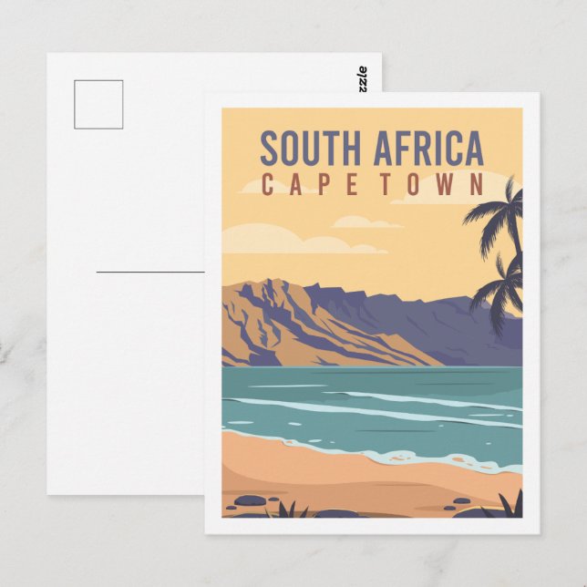 Kapstaden South Afrika Travel Ställe Illustration Vykort (Fram/baksida)