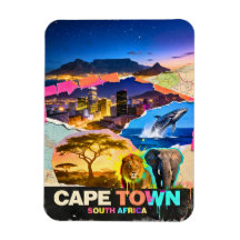 Kapstaden Sydafrika Berg Sjö Safari Kollage