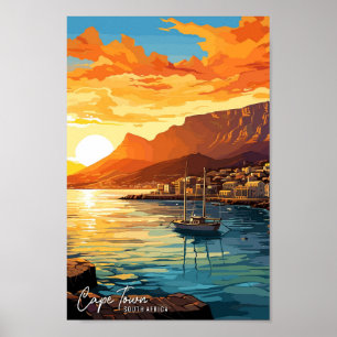 Kapstaden Sydafrika Konst Resa Illustration Poster