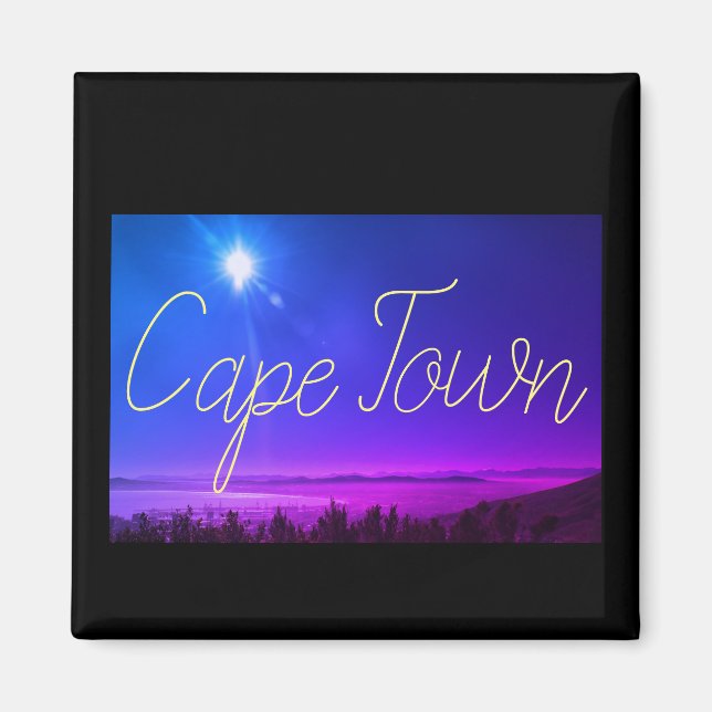 Kapstaden ZA Sydafrika Oceanen Panorama Magnet (Framsidan)