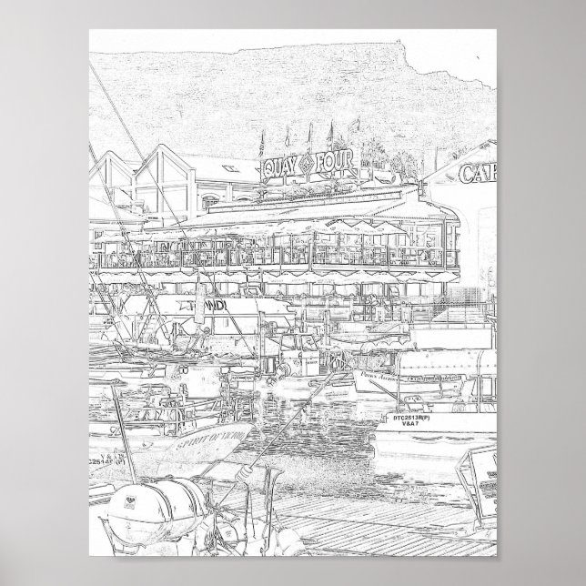 Kapstadens Bord-bergsområde V&A Vattenfront Poster (Framsidan)