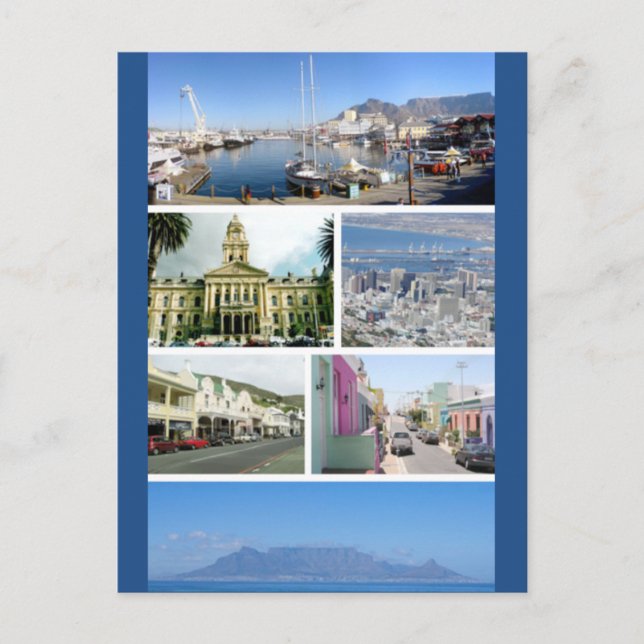 Kapstadsmontage med vykort, södra Afrikan Vykort (Framsida)