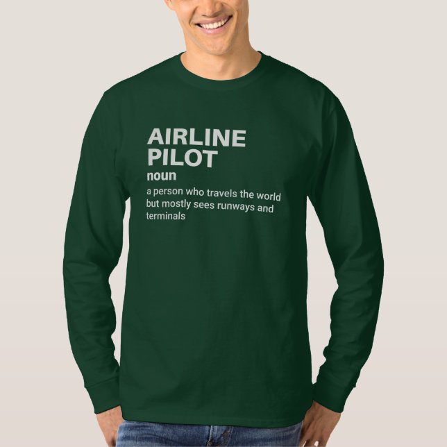 Kapten Airline Pilot - Funny Definition T Shirt (Framsida)