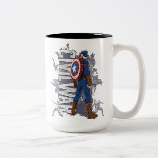 Kapten America Civil Krig Teams Silhouette Två-Tonad Mugg