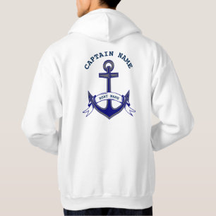 Kapten Anchor Anpassningsbar Nautical Blue White M Hoodie