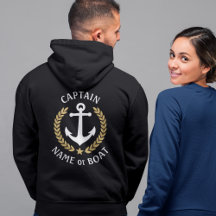 Kapten Anchor Din Boat Namn Guld Laurel Black