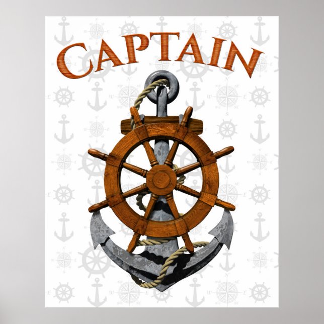 Kapten Anchor Nautical Poster (Framsidan)