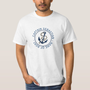 Kapten Anchor och Rope Personlig Tee