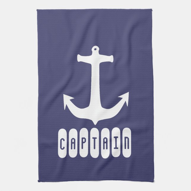 Kapten Anchor Sea Ocean Sailing Kökshandduk (Vertikal)