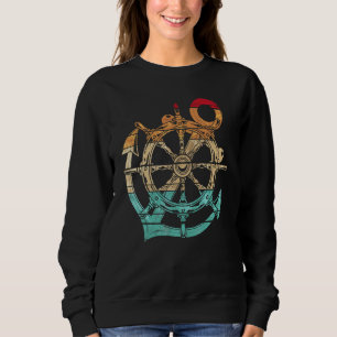 Kapten Ankare Sjöman Ratt Retro Nautica T Shirt