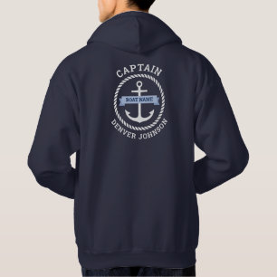 Kapten ansar rep gräns-båt namn på banderoll T-S Hoodie