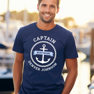 Kapten ansar rep gräns-båt namn på banderoll t shirt